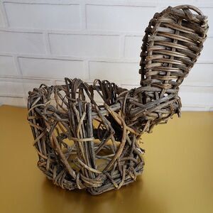 Primitive Twig Rabbit Shaped Basket Easter Decor Farmhouse Decor